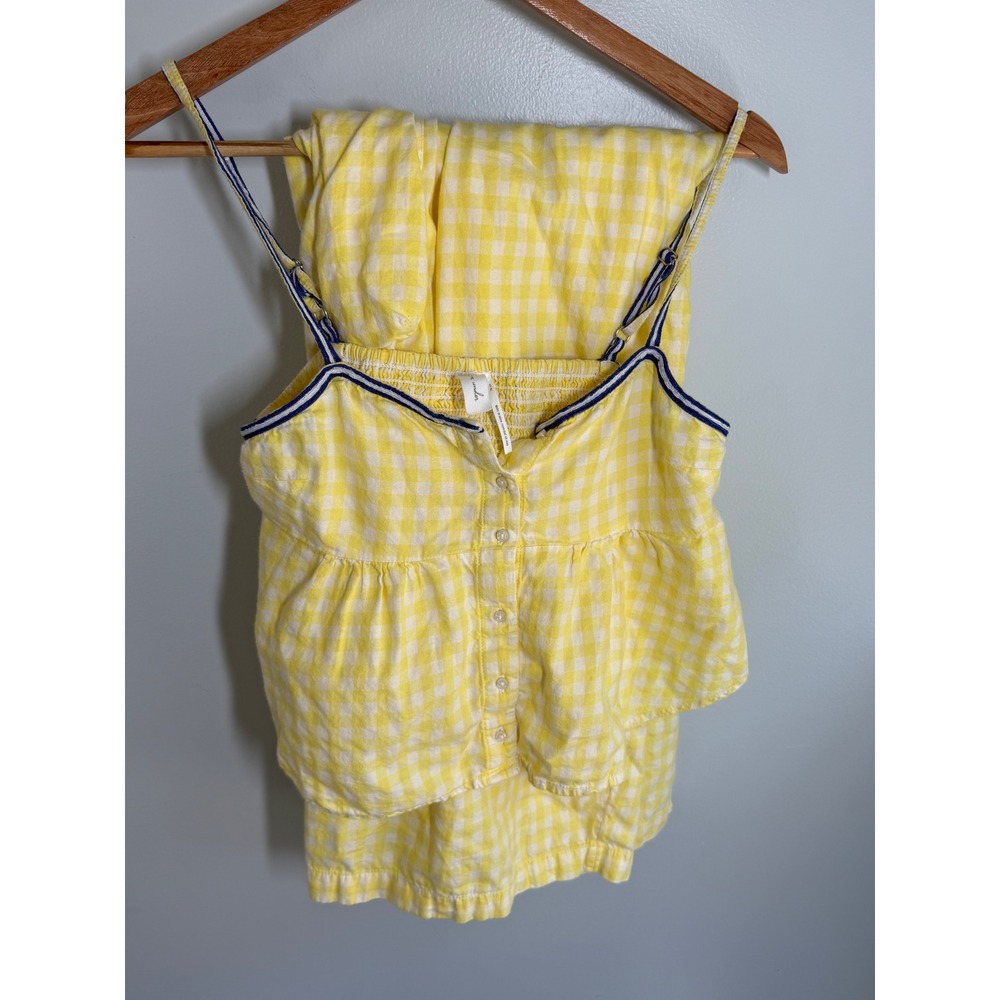 Out From Under Yellow Gingham Pajama Set Cami Top and Cargo Pants Small